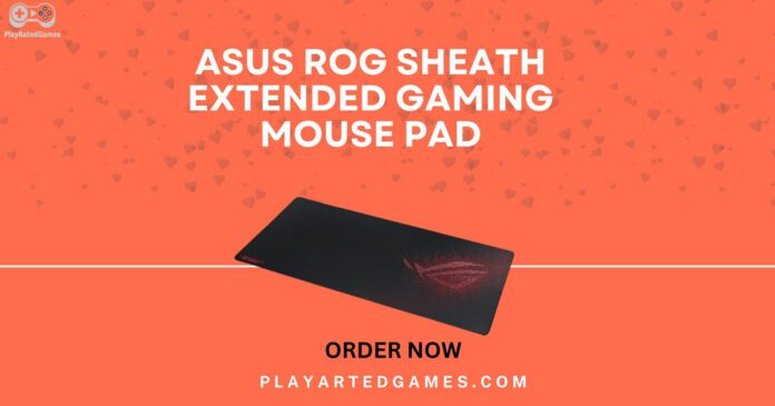 "ASUS ROG Sheath – Extra-Large Gaming Mouse Pad with Precision Surface and Durable Build" "ASUS ROG Sheath Black XXL Gaming Mouse Pad with Non-Slip Rubber Base and Stitched Edges"