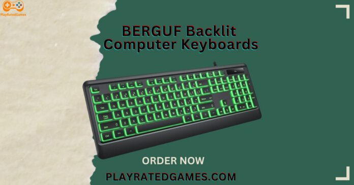 Large print USB wired keyboard with 7-color backlight for seniors and visually impaired users