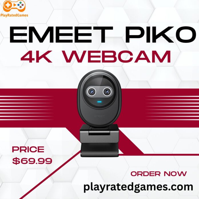 EMEET Piko 4K Webcam with Dual-Camera Design and Built-in Microphones