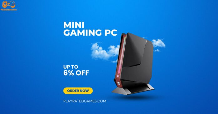 TOPGRO T1-Pro Mini Gaming PC with Intel Core i9, RTX 4060, RGB lighting, and compact black case.