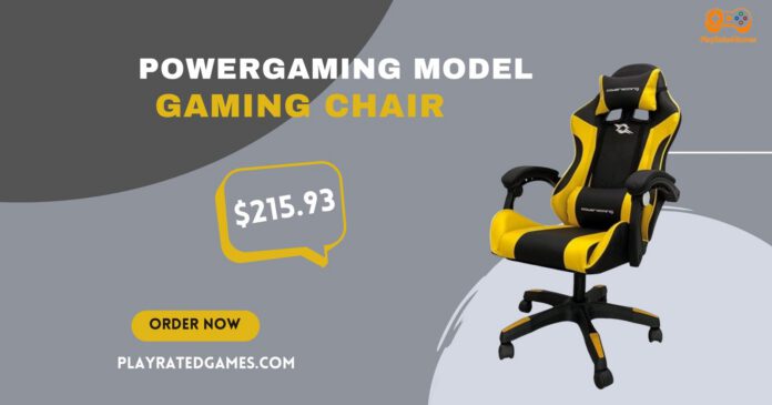 Powergaming Model Gaming Chair in Black and Yellow with Ergonomic Design