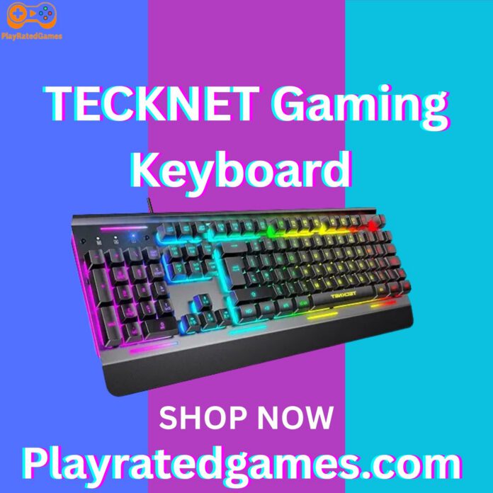 TECKNET Gaming Keyboard – RGB Backlit, Mechanical Feel, 25-Key Anti-Ghosting, Multimedia Control TECKNET RGB Backlit Gaming Keyboard with Mechanical Feel and Anti-Ghosting Keys