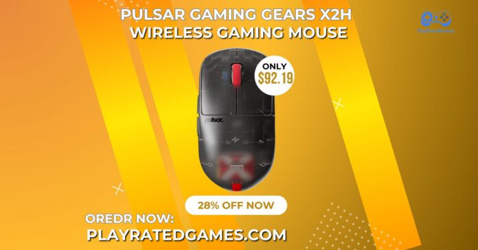 Pulsar X2H Mini Super Clear Edition Wireless Gaming Mouse in Clear Black, ultra-lightweight 52g with ergonomic symmetrical shape
