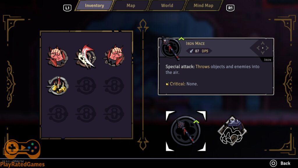 Upgrading weapons in the game
