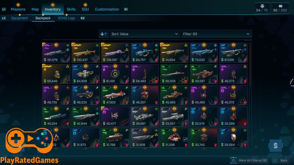 Sorting is busted in the game