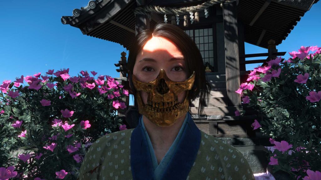 Ghost of Yotei easter eggs: golden mask death stranding
