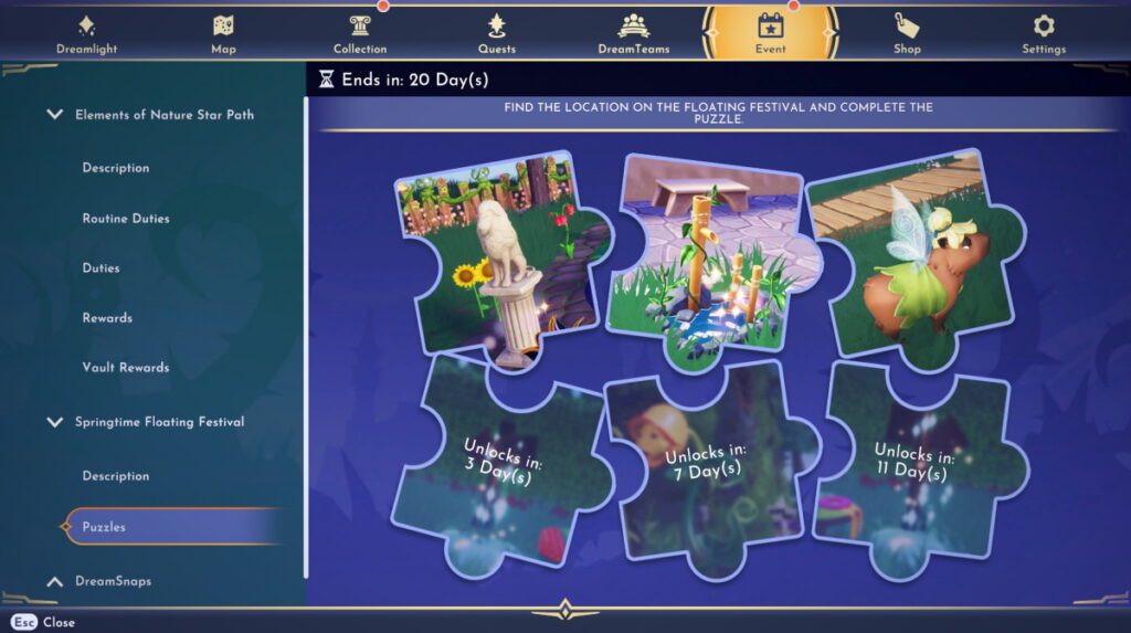 Disney Dreamlight Valley The Floating Festival Puzzles